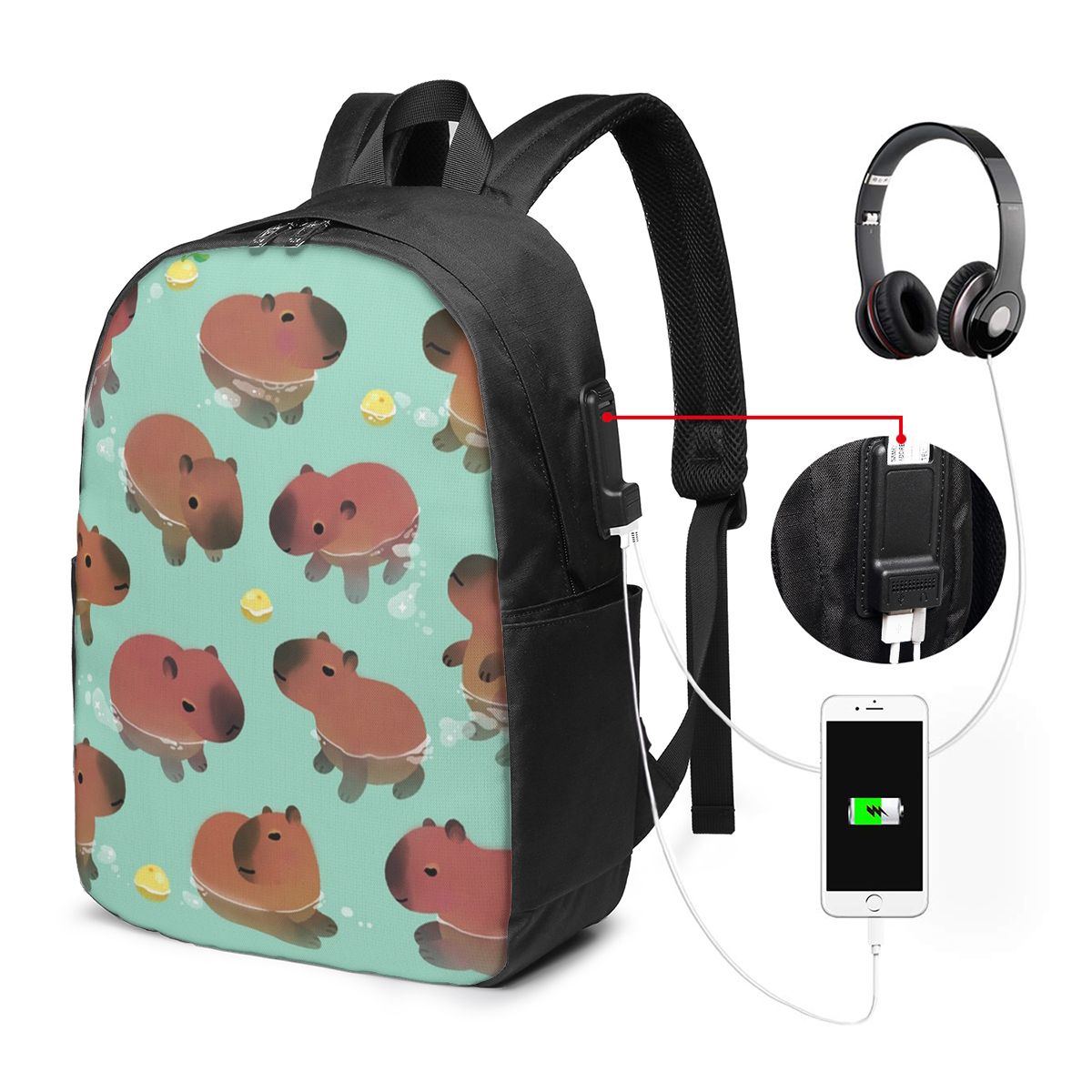 Capybara Animal Pattern Backpa - Laptop Bag review and price