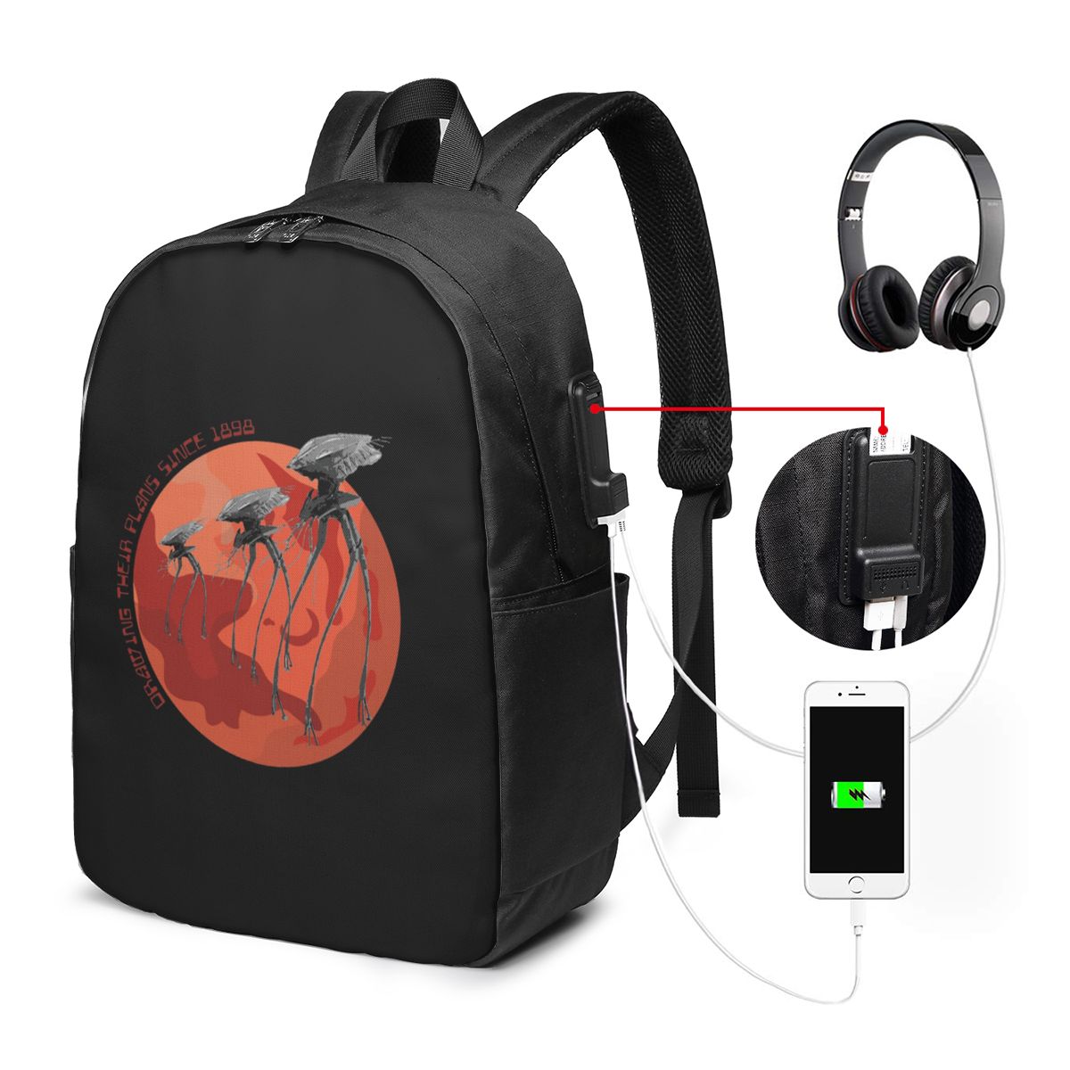War Of The Worlds Drawing Thei - Laptop Bag review and price
